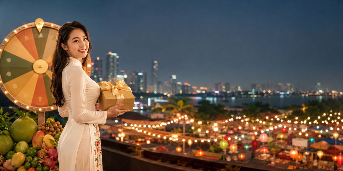 Khung cảnh xổ số may mắn tại chợ đêm vùng Mekong